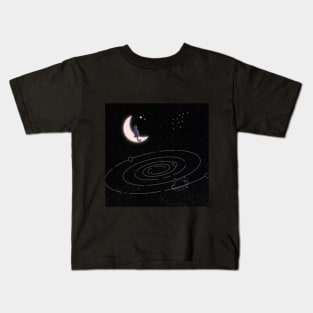 Universal Cat on Moon Kids T-Shirt